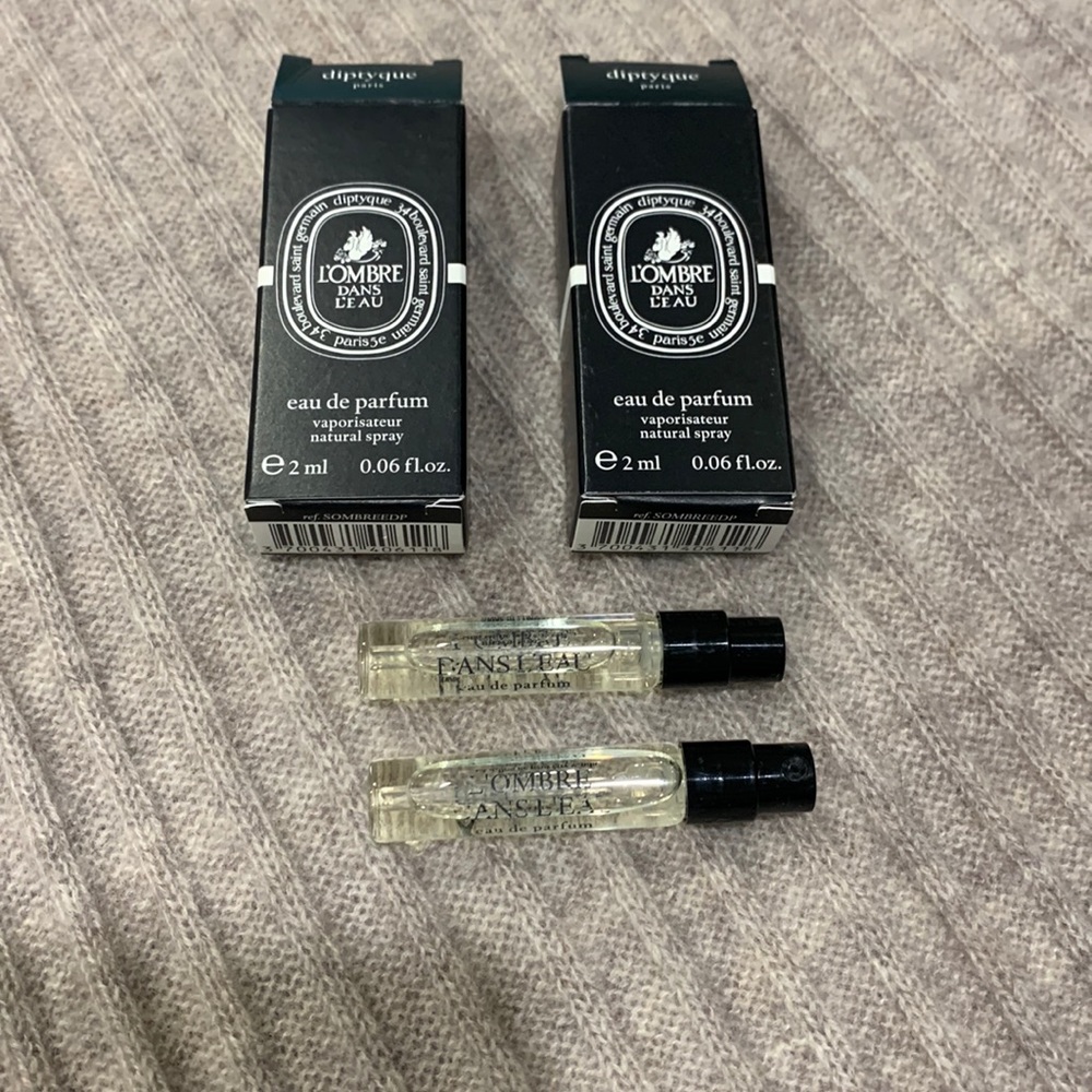 2 Diptyque lombre dans leau eau de toilette natural spray Paris  2ml each
